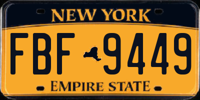 NY license plate FBF9449