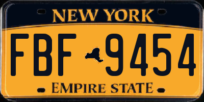 NY license plate FBF9454