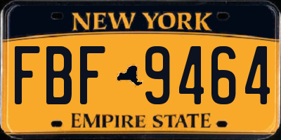 NY license plate FBF9464
