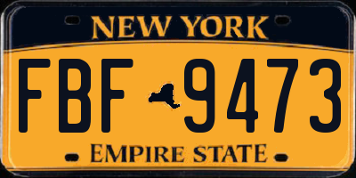 NY license plate FBF9473