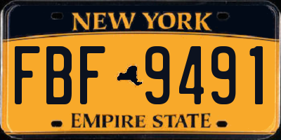 NY license plate FBF9491