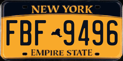 NY license plate FBF9496
