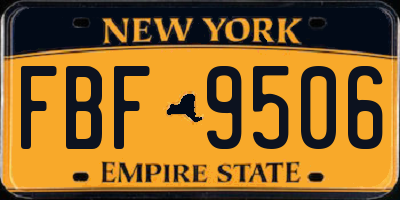 NY license plate FBF9506