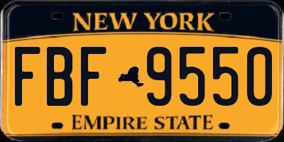 NY license plate FBF9550