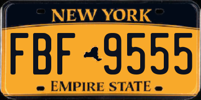 NY license plate FBF9555