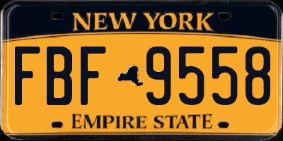 NY license plate FBF9558