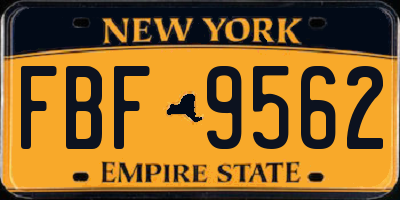 NY license plate FBF9562