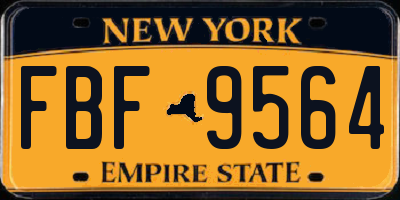 NY license plate FBF9564