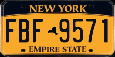 NY license plate FBF9571