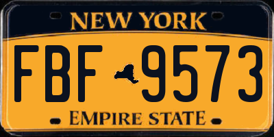 NY license plate FBF9573