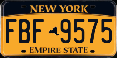 NY license plate FBF9575