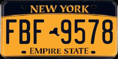 NY license plate FBF9578