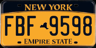 NY license plate FBF9598