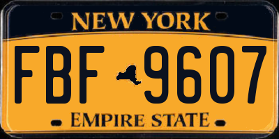 NY license plate FBF9607