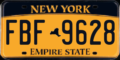 NY license plate FBF9628