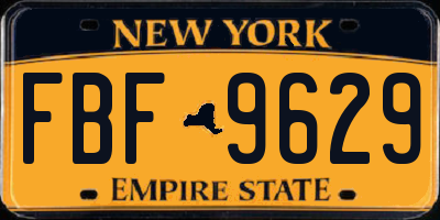 NY license plate FBF9629