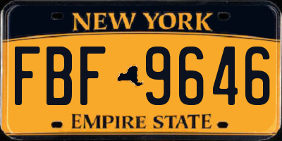 NY license plate FBF9646