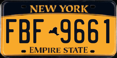 NY license plate FBF9661