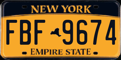 NY license plate FBF9674