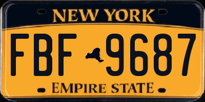 NY license plate FBF9687