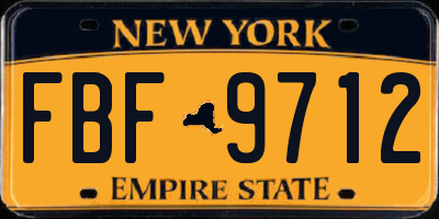 NY license plate FBF9712