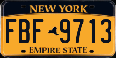 NY license plate FBF9713