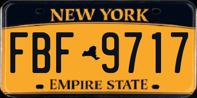 NY license plate FBF9717