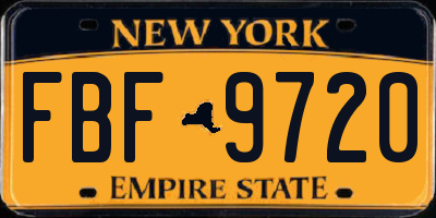 NY license plate FBF9720