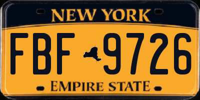 NY license plate FBF9726