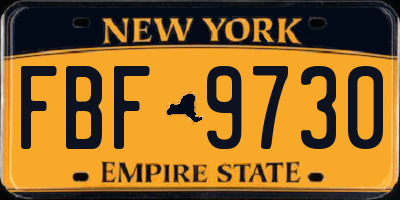 NY license plate FBF9730