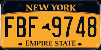 NY license plate FBF9748