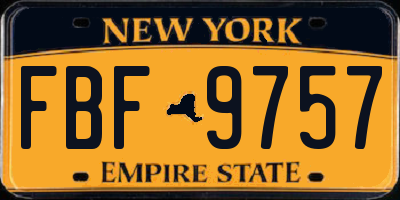 NY license plate FBF9757