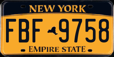 NY license plate FBF9758
