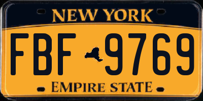 NY license plate FBF9769