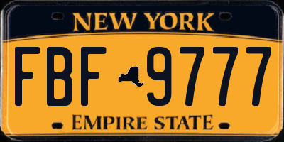 NY license plate FBF9777