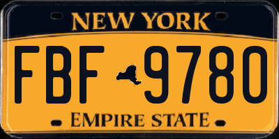 NY license plate FBF9780