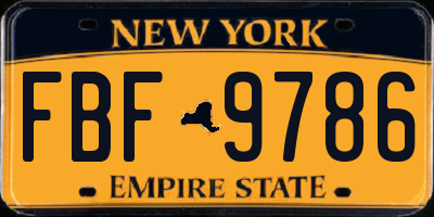 NY license plate FBF9786