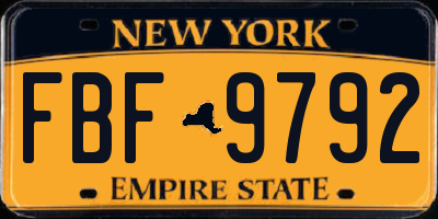 NY license plate FBF9792