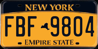NY license plate FBF9804