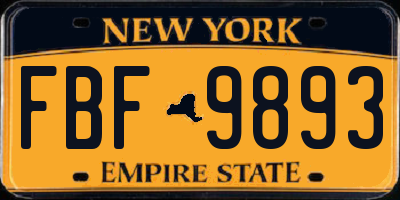 NY license plate FBF9893