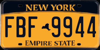 NY license plate FBF9944