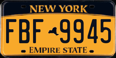 NY license plate FBF9945
