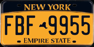NY license plate FBF9955