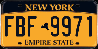 NY license plate FBF9971