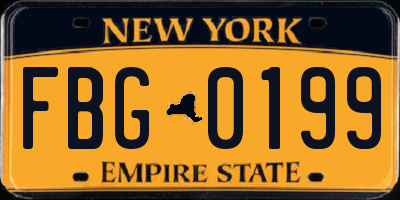 NY license plate FBG0199