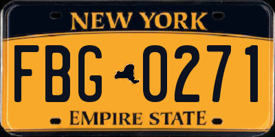 NY license plate FBG0271