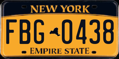 NY license plate FBG0438