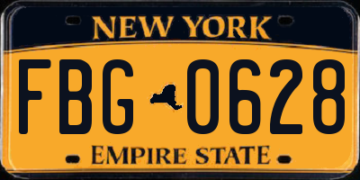 NY license plate FBG0628