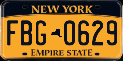 NY license plate FBG0629