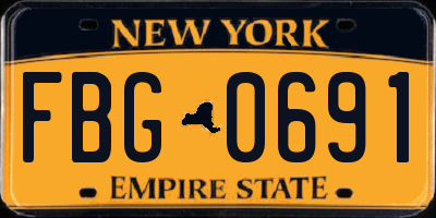 NY license plate FBG0691